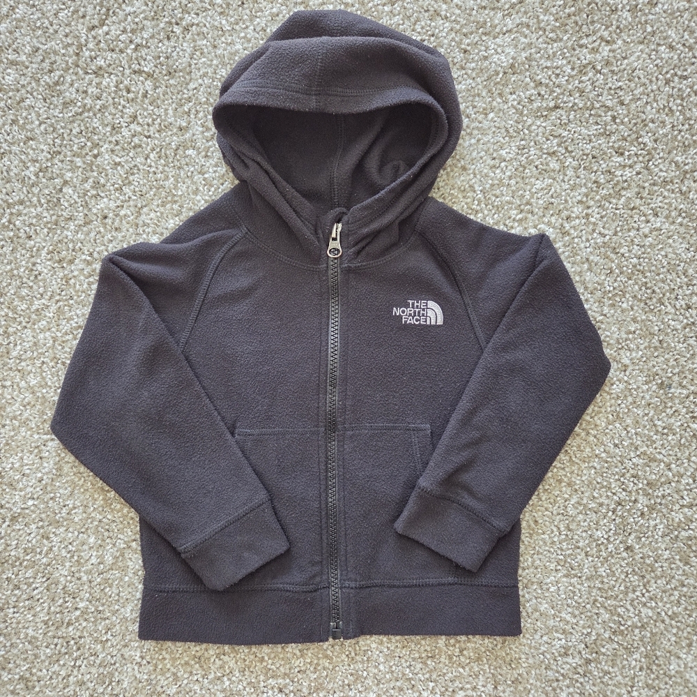 The North Face Kids Toddler Black Fleece Full Zip Hooded Jacket 2T Sweater Warm